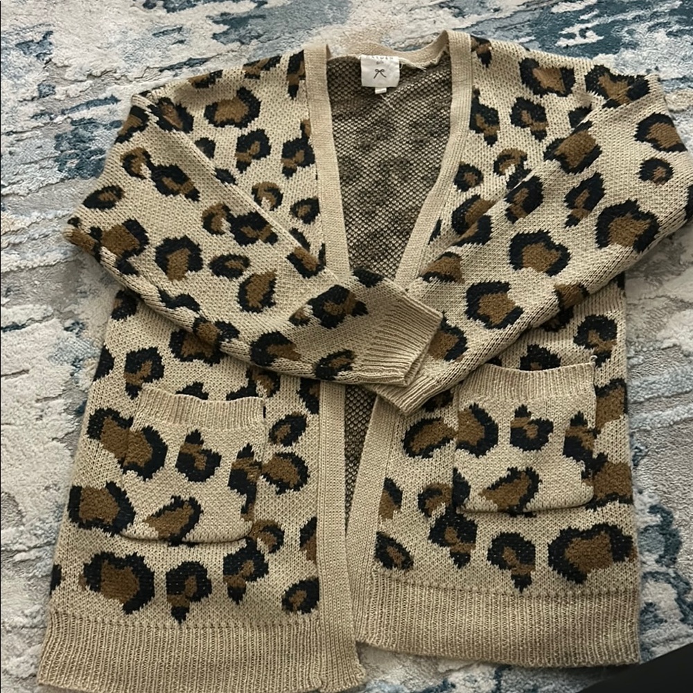 Leopard Print Knit Cardigan